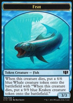 Fish Token (U 3/3) / Zombie Token (U */*)